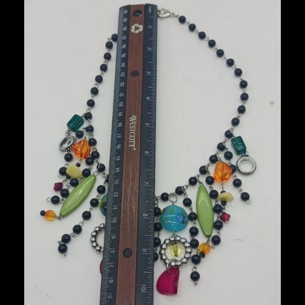 Multicolor Gemstone Style Cascading Dangle Statem… - image 4